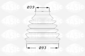 Sasic 1900015 - JUEGO DE FUELLES, ARBOL DE TRANSMISION