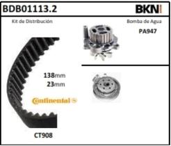 BKN BDB011132 - Kit de Distribución + Bomba de Agua