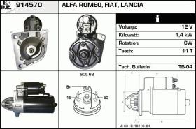 BKN 914570 - ARRANQUE FIAT,LANCIA,ALFA ROMEO