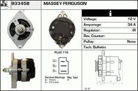 BKN 933458 - ALTERNADOR MASSEY FERGUSON TRACTOR