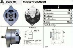 BKN 933549 - ALTERNADOR MASSEY FERGUSON TRACTOR