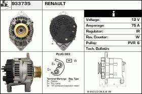 BKN 933735 - ALTERNADOR RENAULT,OPEL,VAUXHALL