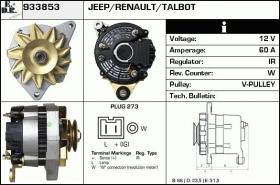 BKN 933853 - ALTERNADOR RENAULT,TALBOT,JEEP