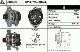 BKN 938600 - ALTERNADOR OPEL,VAUXHALL